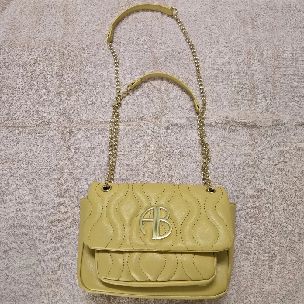 Yellow Quilted Shoulder Bag - Picture 2 of 9